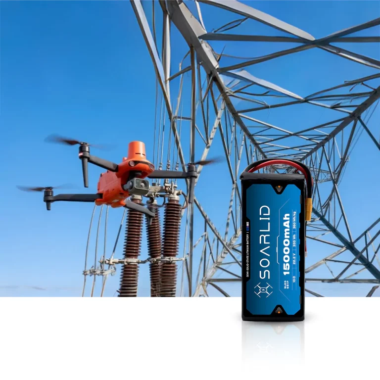 Power line inspection drone with a semi-solid-state battery