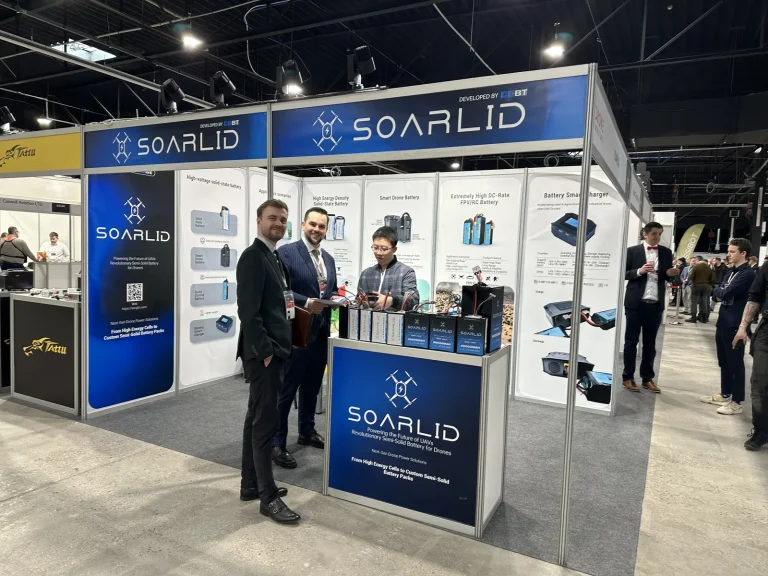 SOARLID drone battery booth by CGBT at Drone World Expo 2026, Warsaw