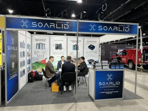 Customer meeting at the SOARLID booth, Drone World Expo 2026
