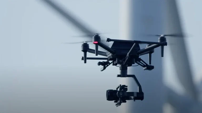 Surveillance drone with a gimbal camera